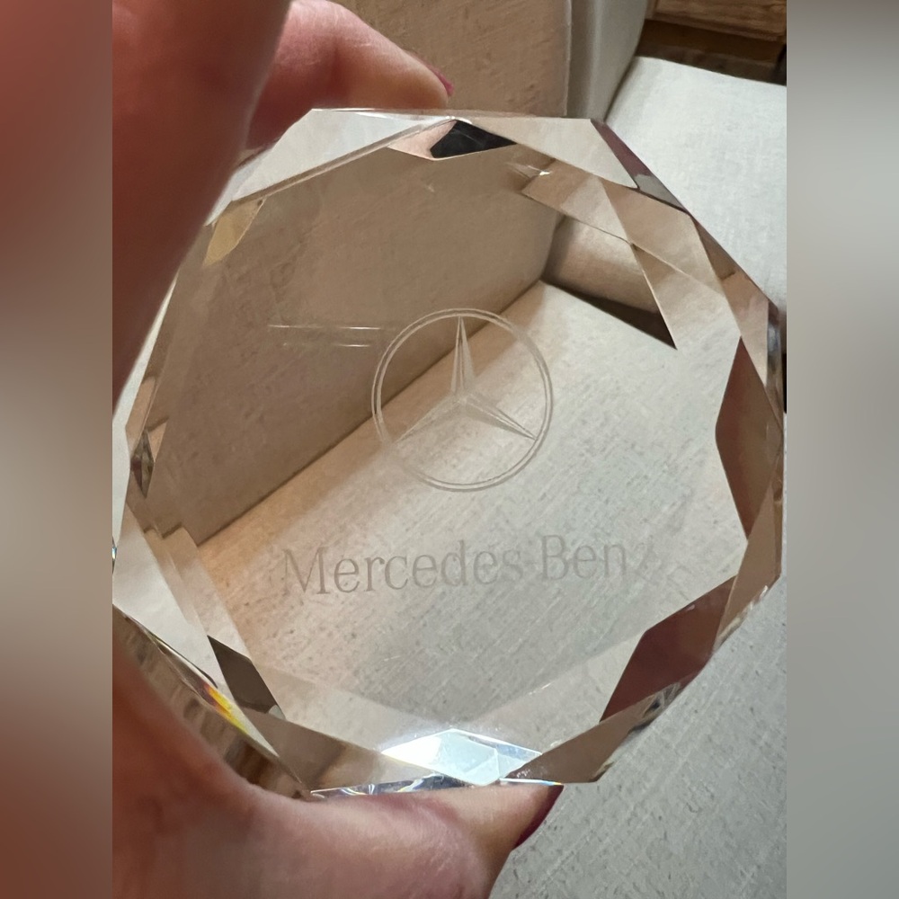 Mercedes Benz Glass Paperweight